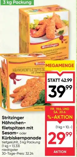Maximarkt Stritzinger Hähnchen- filetspitzen mit Sesam- oder Kürbiskernpanade Angebot