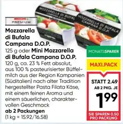 Maximarkt Mozzarella di bufala campana d.o.p. oder mini mozzarella di bufala campana d.o.p. Angebot