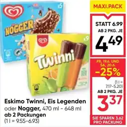 Maximarkt Eskimo Twinni, Eis Legenden oder Nogger Angebot