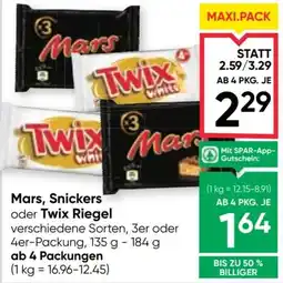 Maximarkt Mars, Snickers oder Twix Riegel Angebot
