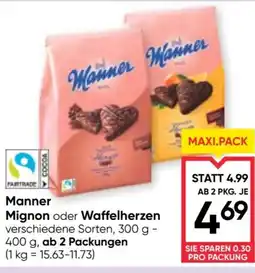Maximarkt Manner Mignon oder Waffelherzen Angebot