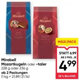 Maximarkt Mirabell Mozartkugeln oder -taler Angebot