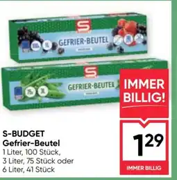 Maximarkt S-budget gefrier-beutel Angebot
