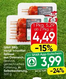 Spar Spar bbq hendl innenfilet spiesse aus österreich Angebot