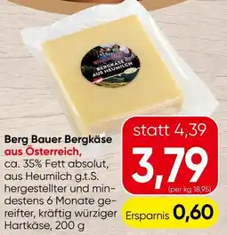 Spar Berg Bauer Bergkäse Angebot