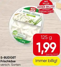 Spar S-BUDGET Frischkäse Angebot
