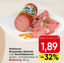 Spar Wiesbauer Bergsteiger, Beskada oder Rauchkäsewurst Angebot
