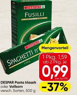 Spar DESPAR Pasta klassik oder Vollkorn Angebot