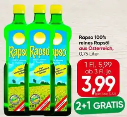 Spar Rapso 100% reines Rapsöl Angebot