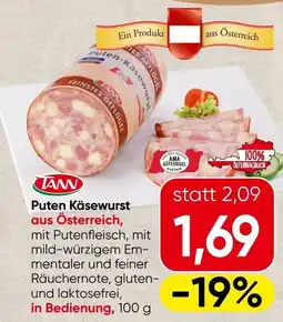 Spar Puten Käsewurst Angebot
