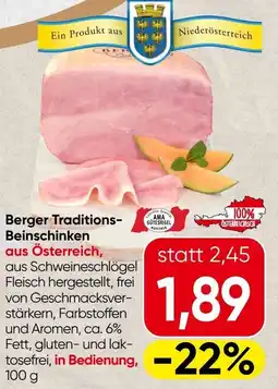 Spar Berger Traditions- Beinschinken Angebot