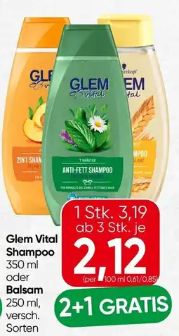 Spar Glem Vital Shampoo oder balsam Angebot