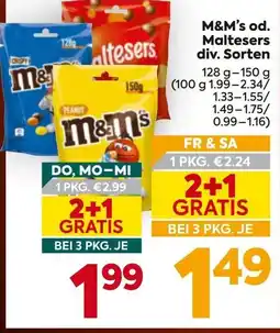 Billa M&M's od. Maltesers div. Sorten Angebot