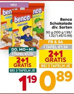 Billa Benco Schokolade div. Sorten Angebot