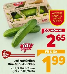 Billa Ja! Natürlich Bio-Mini-Gurken Angebot