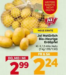 Billa Ja! Natürlich Bio-Heurige Erdäpfel Angebot