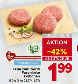 Billa Fair zum Tier! Faschierte Laibchen Angebot