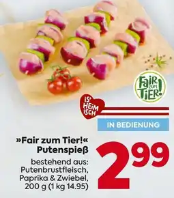 Billa Fair zum Tier Putenspieẞ Angebot