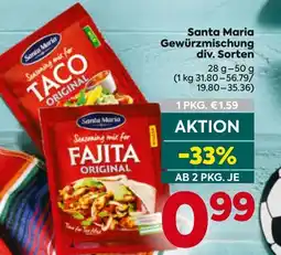 Billa Santa Maria Gewürzmischung div. Sorten Angebot