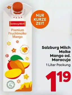 Billa Salzburg Milch Molke Mango od. Maracuja Angebot