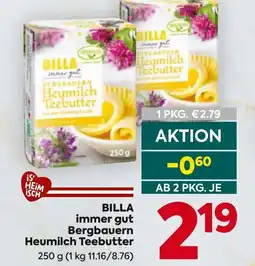 Billa BILLA immer gut Bergbauern Heumilch Teebutter Angebot