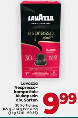 Billa Lavazza Nespresso- kompatible Alukapseln div. Sorten Angebot