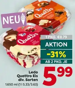 Billa Ledo Quattro Eis div. Sorten Angebot