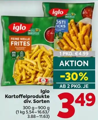 Billa Iglo Kartoffelprodukte Angebot