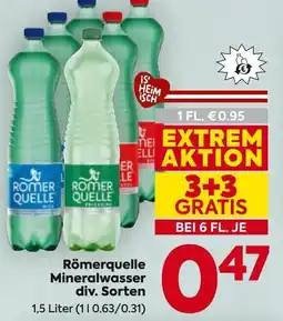 Billa Römerquelle Mineralwasser div. Sorten Angebot