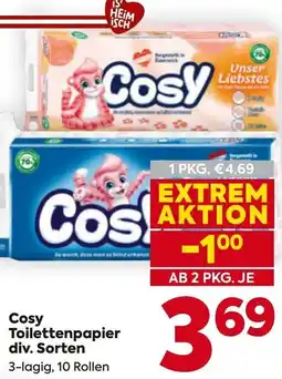 Billa Cosy Toilettenpapier div. Sorten Angebot