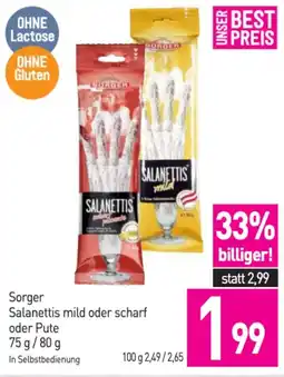Sutterlüty Sorger Salanettis mild oder scharf oder Pute Angebot