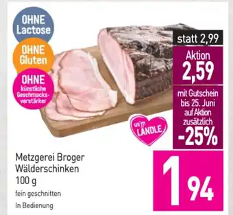 Sutterlüty Metzgerei Broger Wälderschinken Angebot