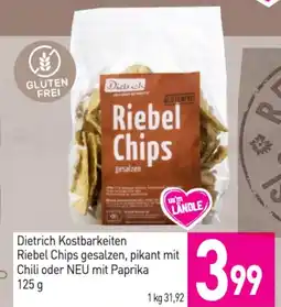 Sutterlüty Dietrich Kostbarkeiten Riebel Chips gesalzen, pikant mit Chili oder NEU mit Paprika Angebot