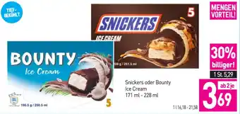 Sutterlüty Snickers oder Bounty Ice Cream Angebot