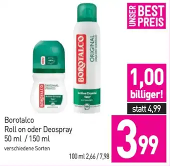 Sutterlüty Borotalco Roll on oder Deospray Angebot