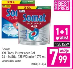 Sutterlüty Somat XXL Tabs, Pulver oder Gel 36-64 Stk., 125 WG oder Angebot
