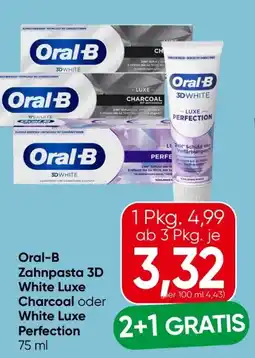 Eurospar Oral-B Zahnpasta 3D White Luxe Charcoal Angebot