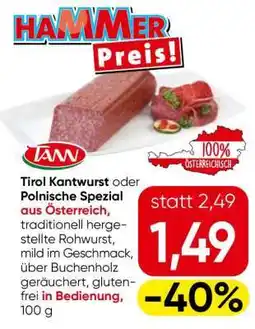 Eurospar Tirol Kantwurst oder Polnische Spezial Angebot