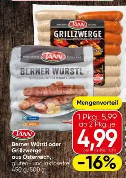 Eurospar TANN Berner Würstl oder Grillzwerge Angebot