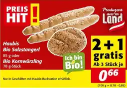 Nah&Frisch Haubis Bio Salzstangerl oder Bio Kornwürzling Angebot