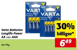 Nah&Frisch Varta Batterien Longlife Power AA oder AAA Angebot