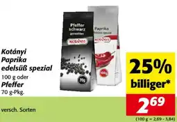 Nah&Frisch Kotányi Paprika edelsüß spezial oder Pfeffer Angebot