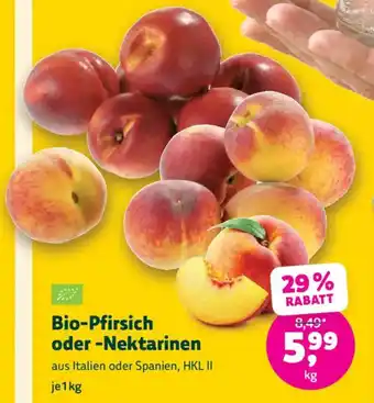 Bio-Pfirsich oder -Nektarinen