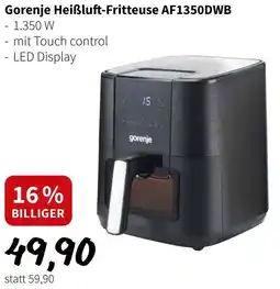 Eurogast Grissemann Gorenje Heißluft-Fritteuse AF1350DWB Angebot
