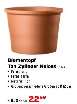 Salzburger Lagerhaus Blumentopf Ton Zylinder Koloss Angebot