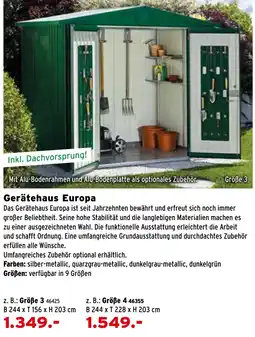 Salzburger Lagerhaus Gerätehaus Europa Angebot