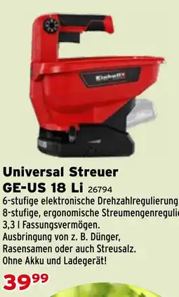 Salzburger Lagerhaus Universal Streuer GE-US 18 Li Angebot