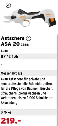 Salzburger Lagerhaus Astschere ASA 20 Angebot