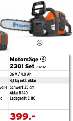 Salzburger Lagerhaus Motorsäge 4 230i Set Angebot