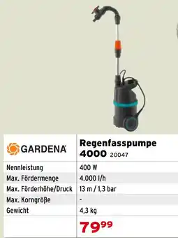 Salzburger Lagerhaus GARDENA Regenfasspumpe 4000 Angebot